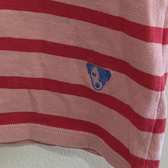 Johnnie B | Girls Red & Pink Striped Cotton 3/4 Sleeve T-shirt Dress Size XL - Picture 3 of 5